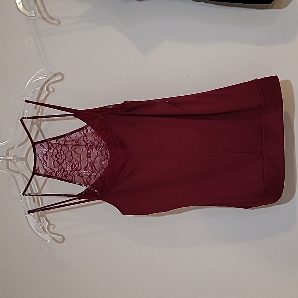 NWT * 2 Maurice Tops Black Top & Red/Maroon Top both wtih Lace Back - Picture 7 of 15